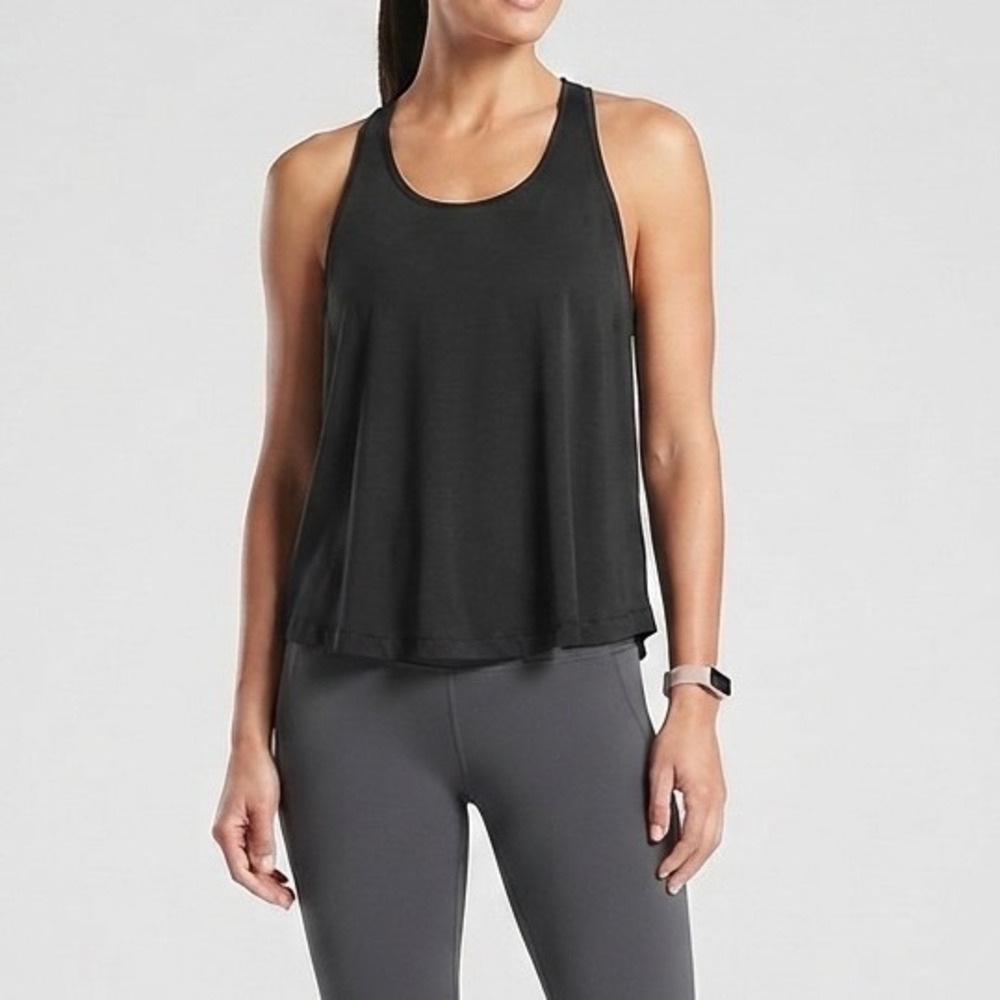Athleta Womens Small Black Racerback Activewear‎ Tank Top Yoga Gym Workout Shirt